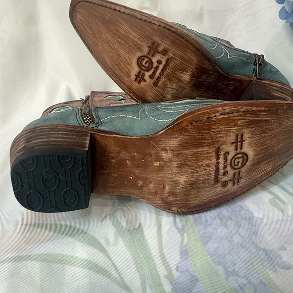 Embroidered Leather Cowboy Boots - Picture 4 of 6